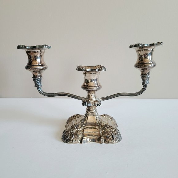 Vintage Coronet Plate 47 EP 47 Lead 3 branches candleholder/candlesticks. - Picture 6 of 11